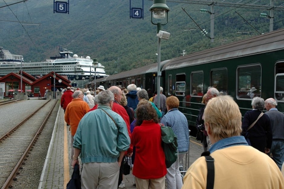 Turister på Flåmsbana