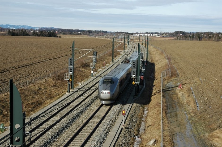 Gardermobanen ved Jessheim sør.