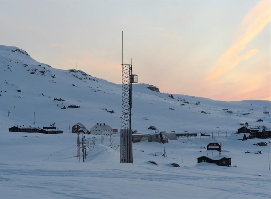 Mast for dagens togradiosystem, GSM-R på Finse