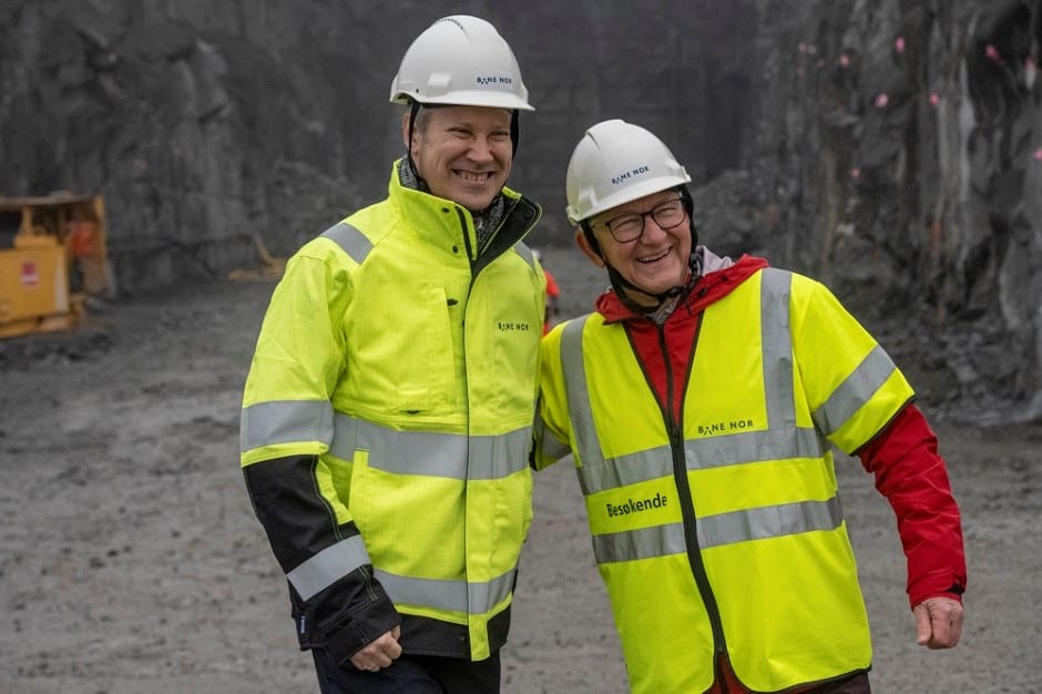 Samferdselsminister Jon-Ivar Nygård og ordfører i Stange Bjarne Christiansen