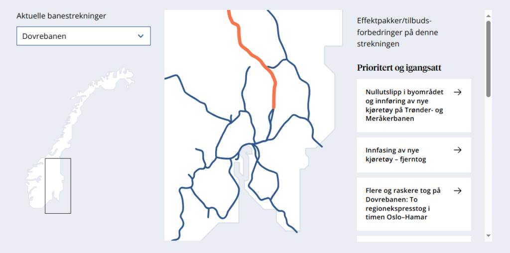 Illustrasjonsbilde som viser kartløsningen med oversikt over effektpakker
