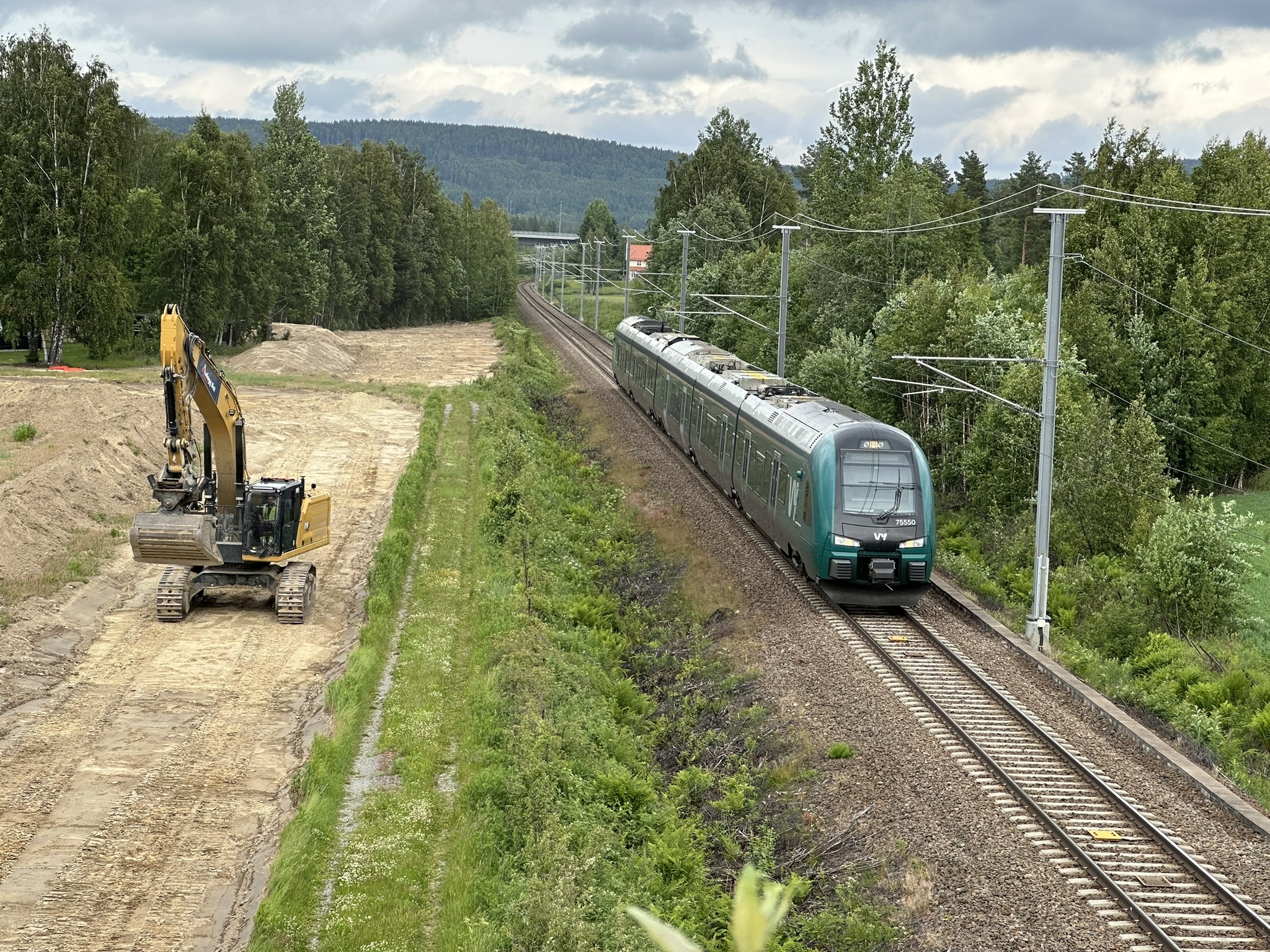 Her kommer nye Galterud kryssingsspor. Anlegget skal stå ferdig i august 2026.