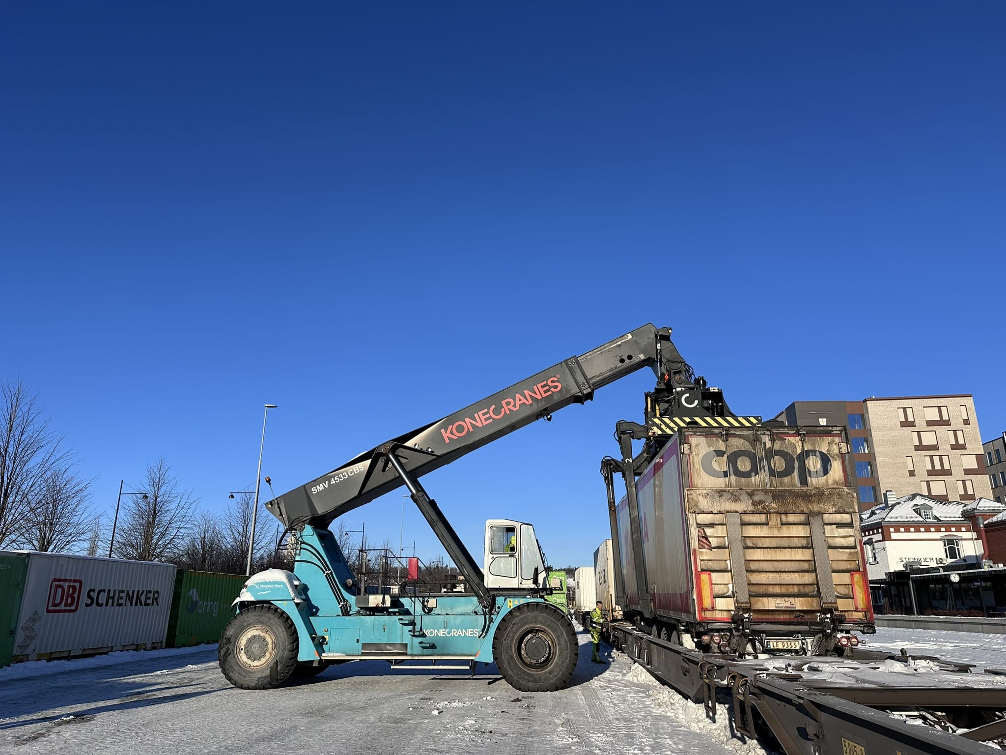 Terminalen på Steinkjer stasjon gjør det mulig å drive godstrafikk på Nordlandsbanen til tross for raset ved Levanger.