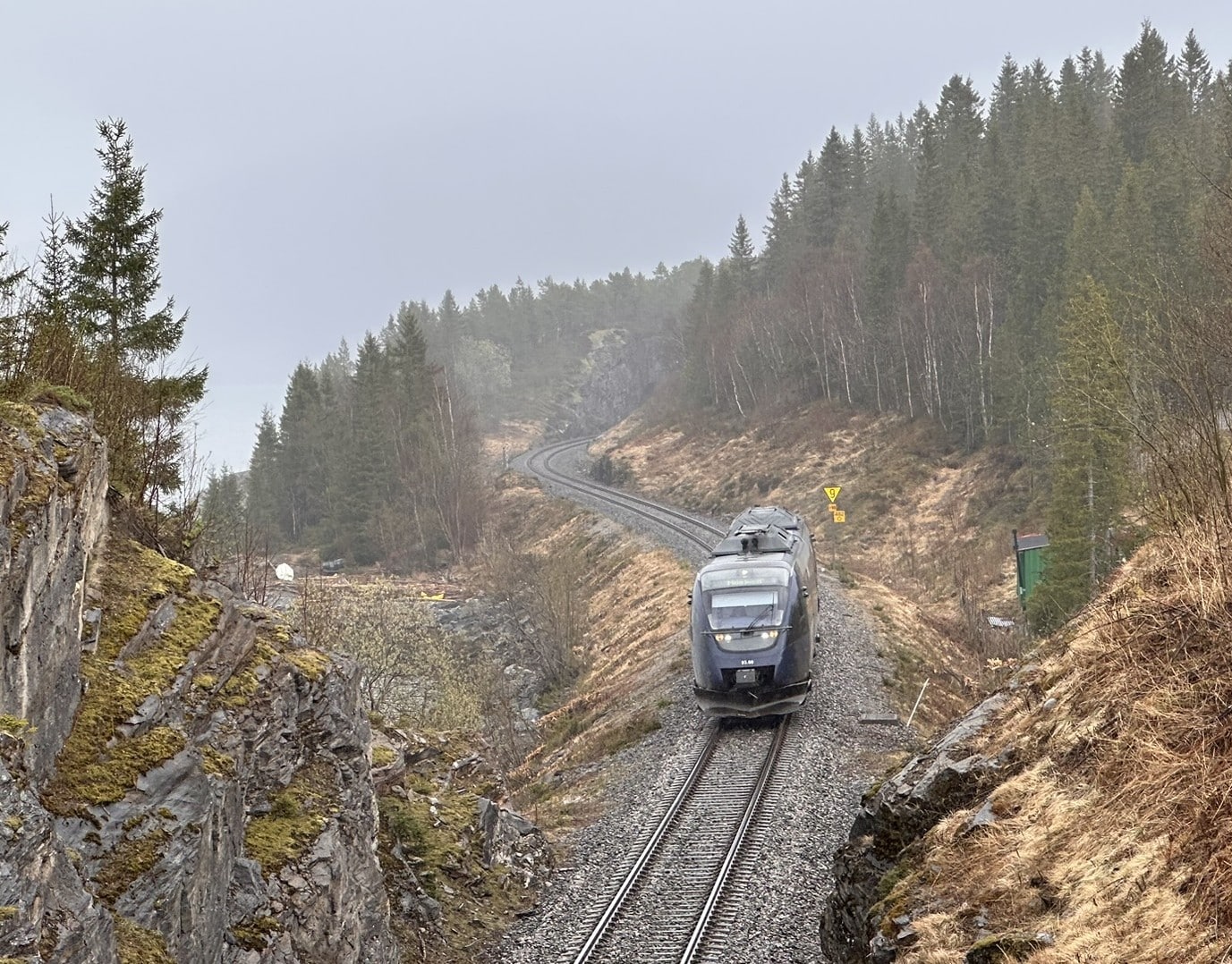 Tog 470 (Bodø - Mosjøen) like nord for Finneidfjord.