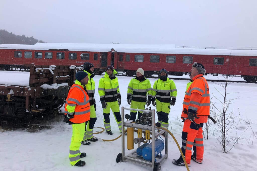 Studenter og lærere på skiftekurs