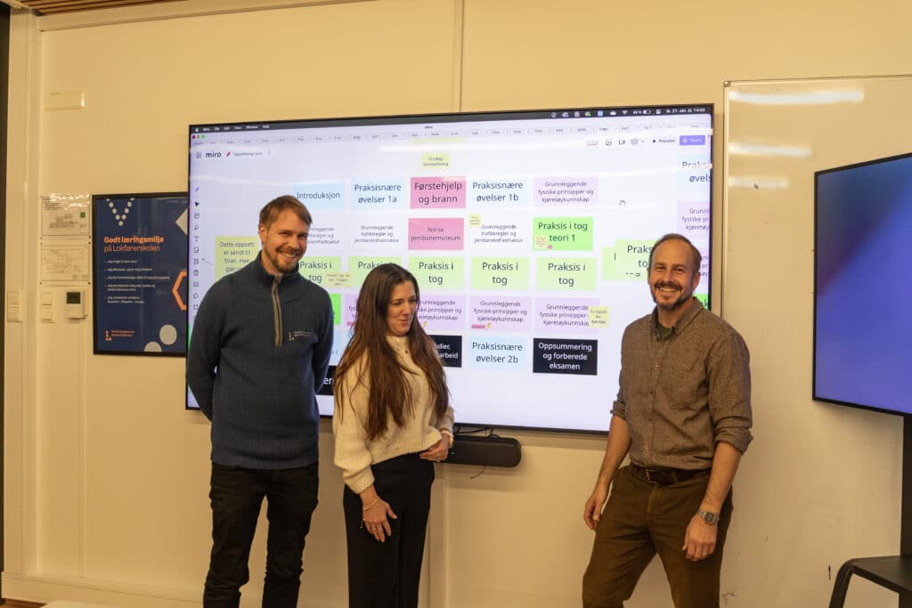 Christian, Silje og Micke foran et lysbilde