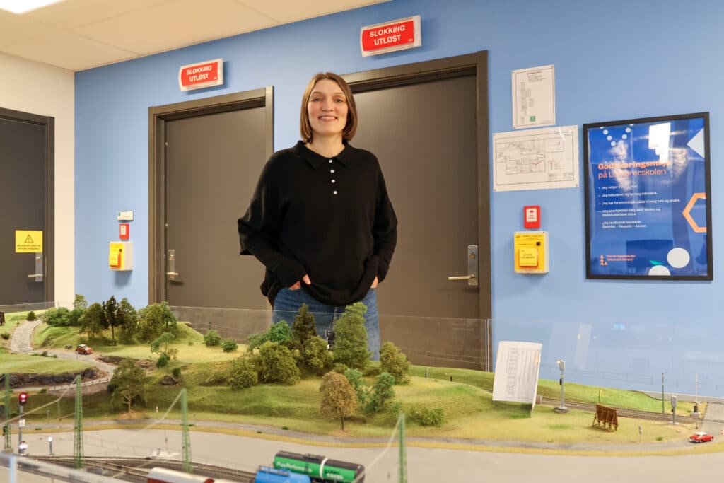 Celin ved modelljernbanen